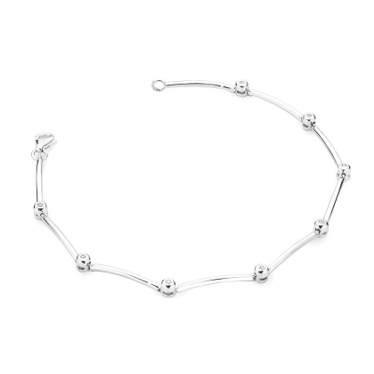 Bransoletka z Brylantami 0,08ct z białego złota pr.585
